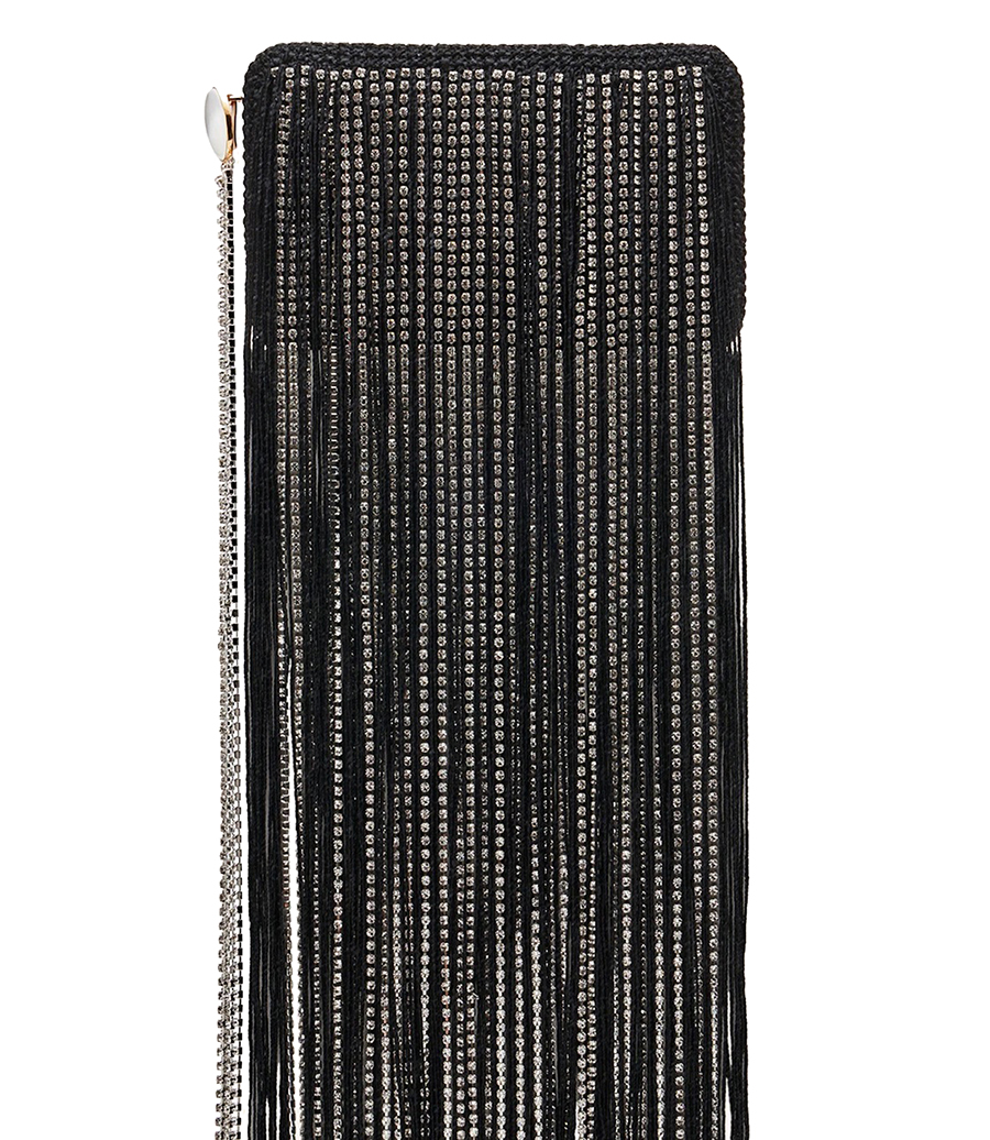 MAGDA BUTRYM - LELIA CLUTCH BLACK FRINGE WITH CRYSTALS