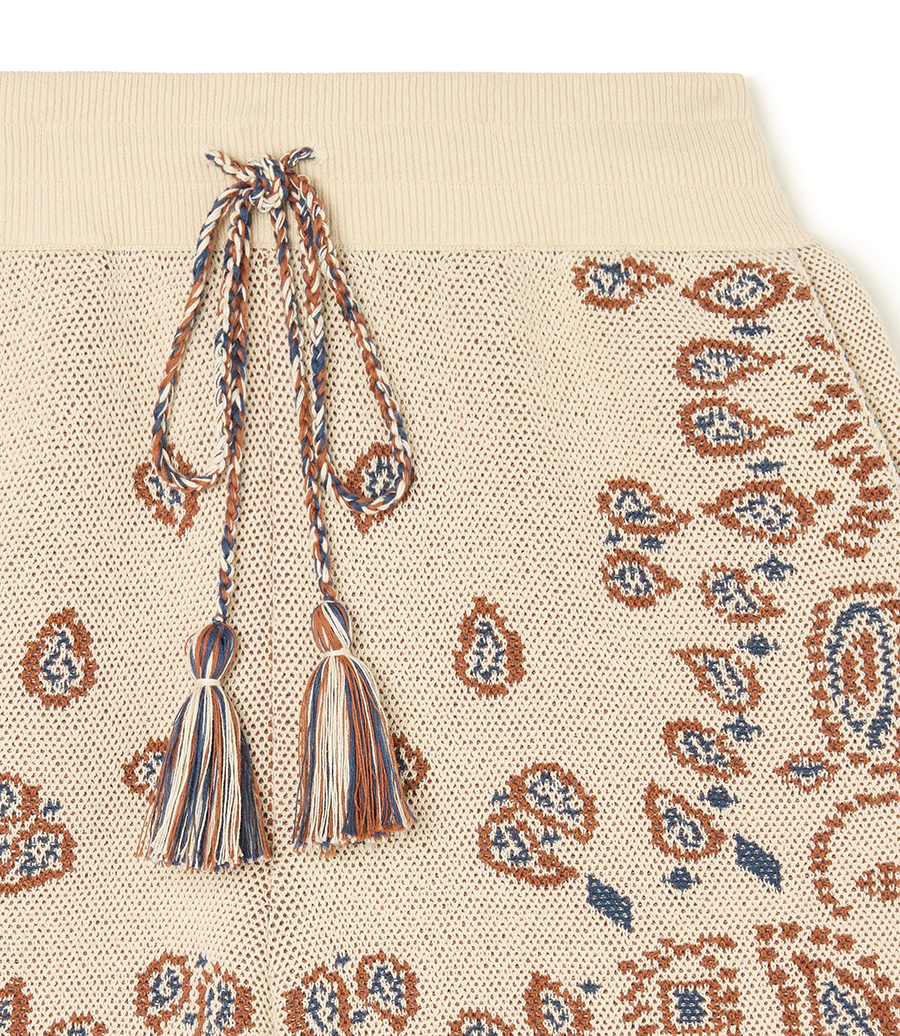 COTTON PIQUET BANDANA BERMUDA