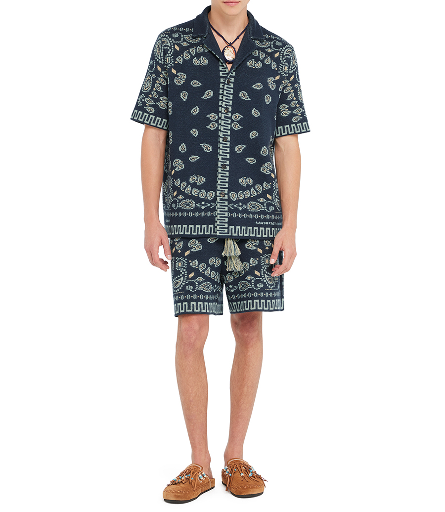 COTTON PIQUET BANDANA BERMUDA