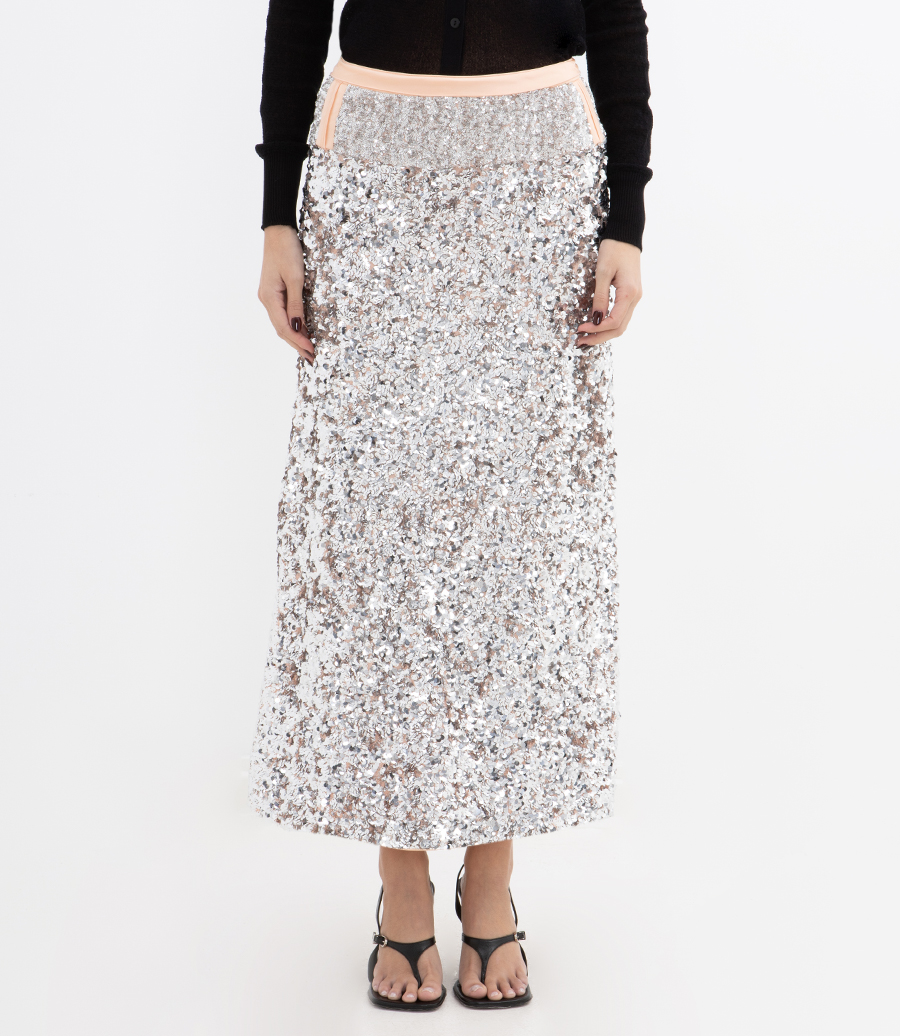 SEQUINS LONG SKIRT