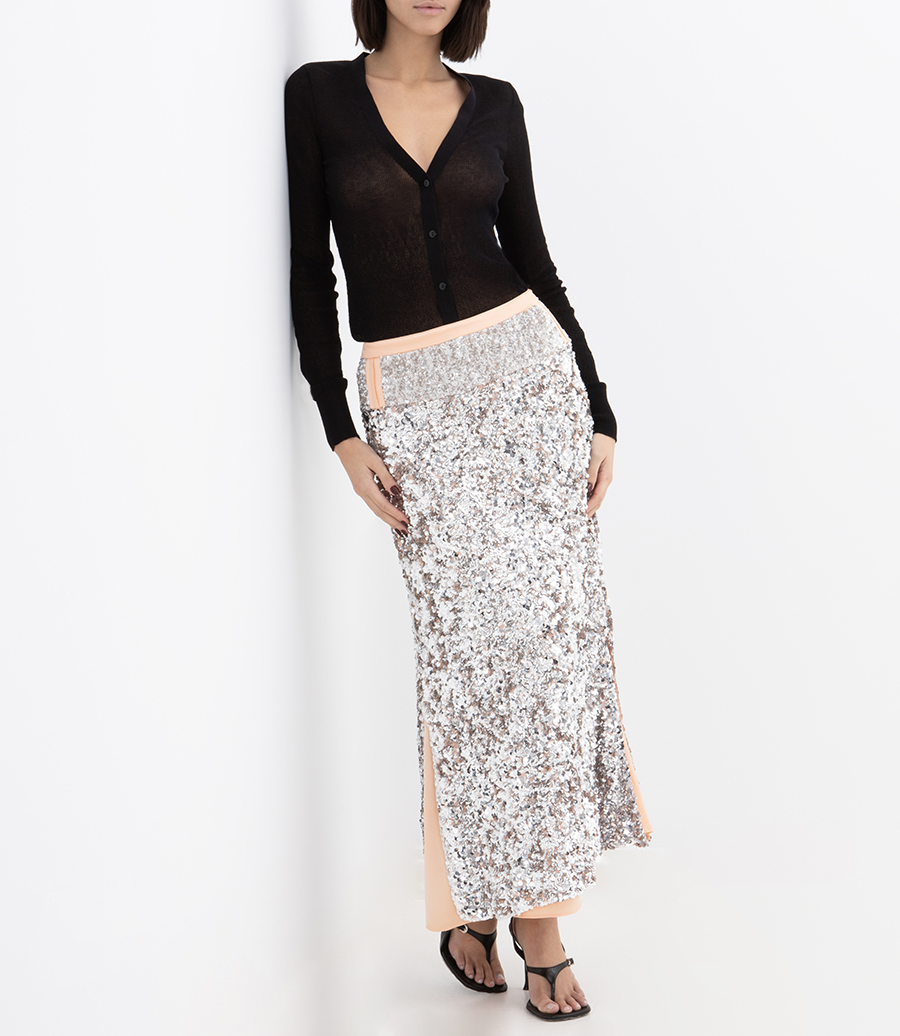 SEQUINS LONG SKIRT