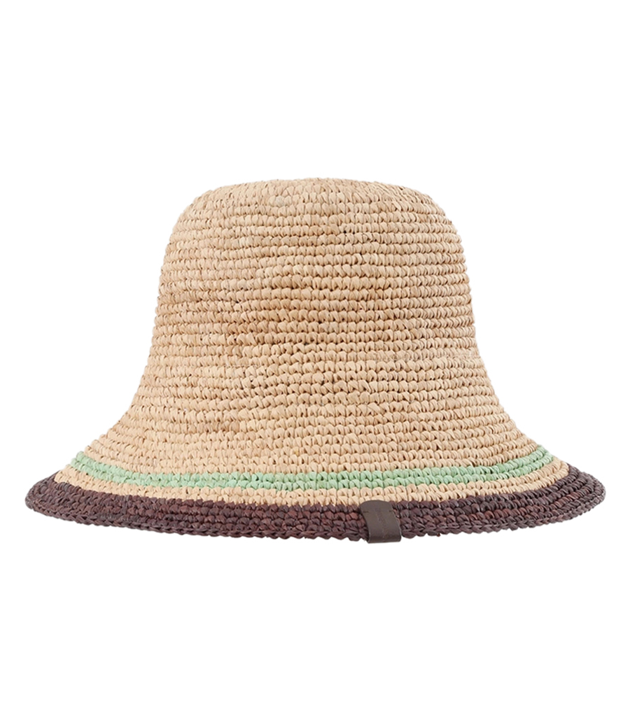 STRIPE RAFFIA BUCKET HAT