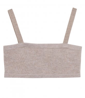 SALES - KNIT BRALETTE TOP IN BEIGE