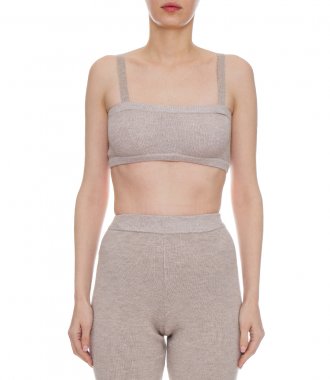 KNIT BRALETTE TOP IN BEIGE