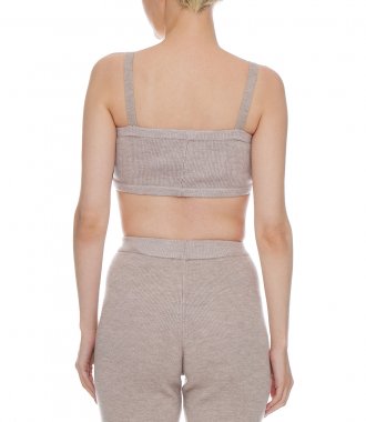 KNIT BRALETTE TOP IN BEIGE
