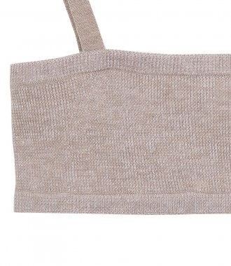 KNIT BRALETTE TOP IN BEIGE