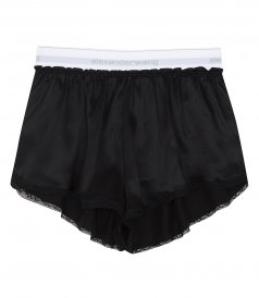 JUST IN - NEGLIZEE SHORT WITH LACE TRIM AND LOGO ELASTIC