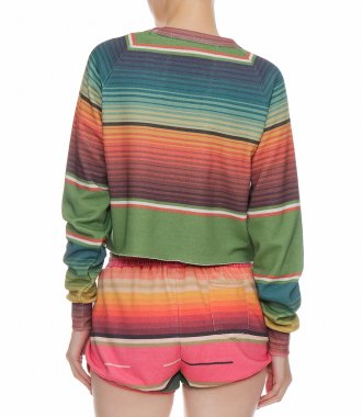 SERAPE BOLT STITCH CROPPED CREW SWEATSHIRT