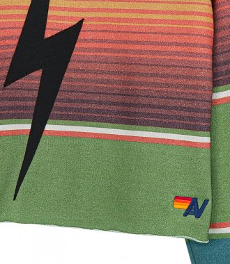 SERAPE BOLT STITCH CROPPED CREW SWEATSHIRT
