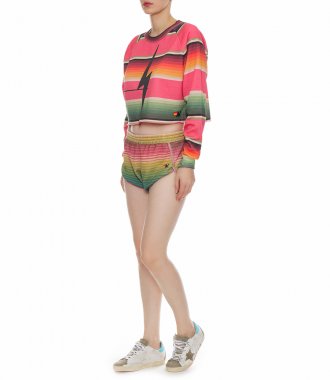 SERAPE BOLT STITCH CROPPED CREW SWEATSHIRT