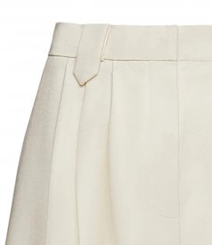 CASHMERE TAPERED PANTS IN CREAM