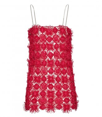SALES - CROCHET FLOWER MINI SHIFT DRESS
