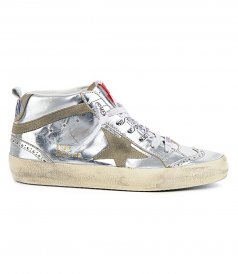 SNEAKERS - SILVER LAMINATED MID STAR