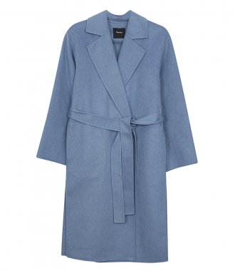THEORY - WRAP COAT IN DOUBLE-FACE WOOL-CASHMERE