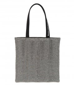 BAGS - HEIRESS QUILTED TOTE IN RHINESTONE MESH