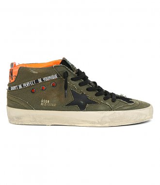 GOLDEN GOOSE  - MILITARY GREEN CANVASMID STAR
