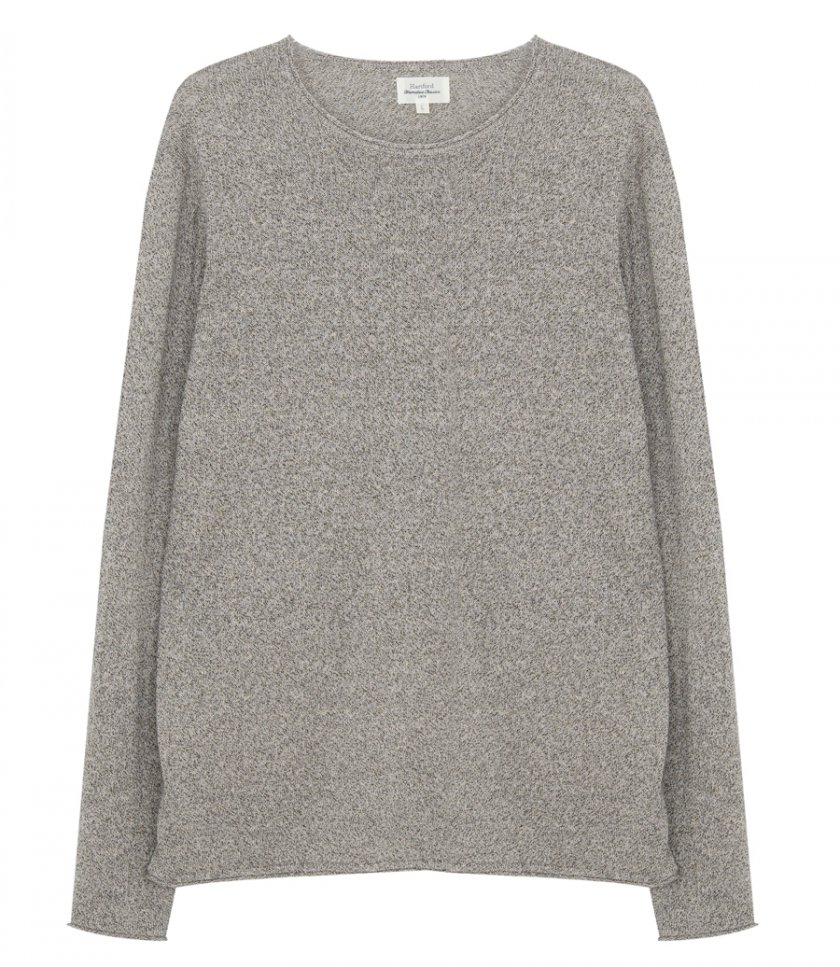 KNITWEAR - COTTON AND LINEN CREW SWEATER