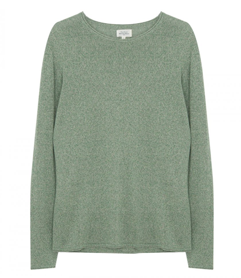 KNITWEAR - COTTON AND LINEN CREW SWEATER