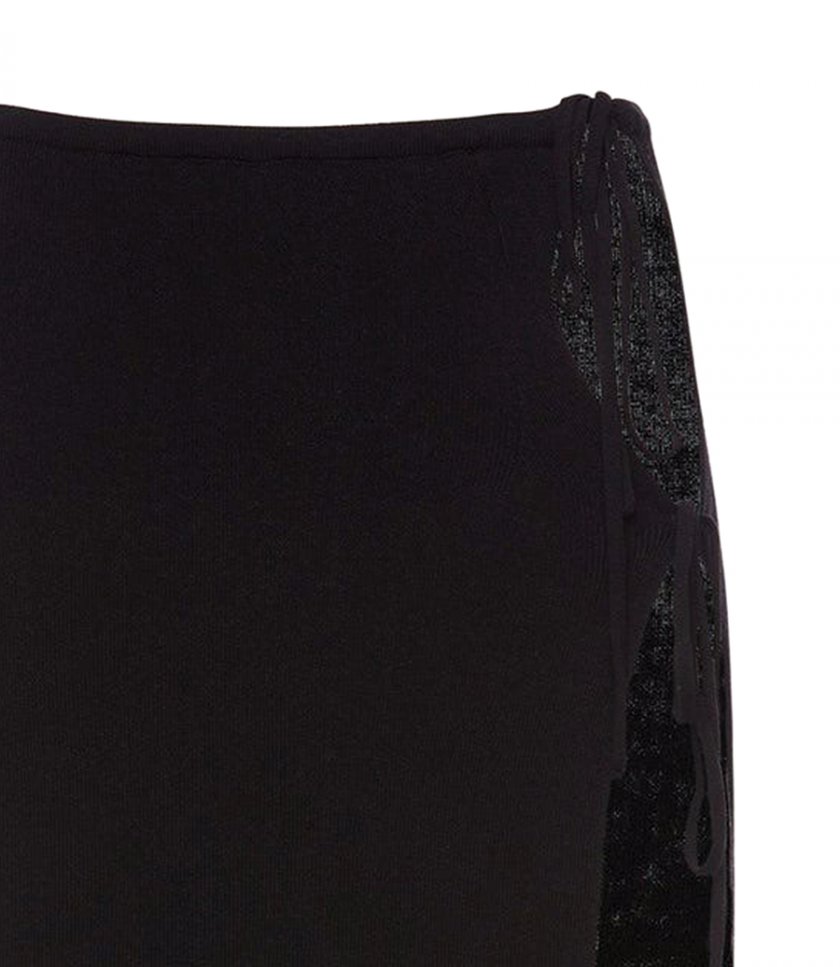 KNIT CUTOUT MIDI SKIRT