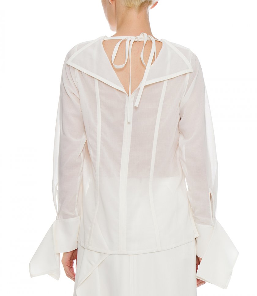 LONG SLEEVE TIE BACK BLOUSE