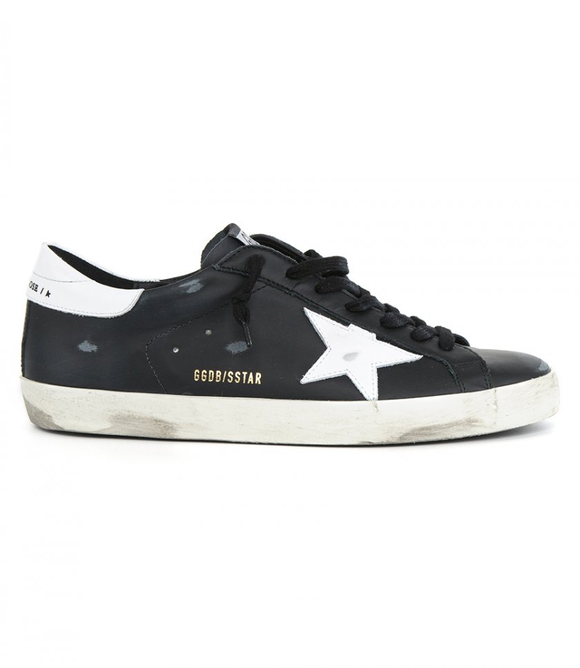SNEAKERS - BLACK SHINY LEATHER SUPER-STAR