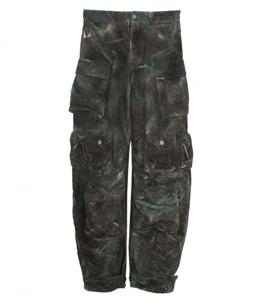 THE ATTICO - ''FERN'' GREEN CAMOUFLAGE PANTS