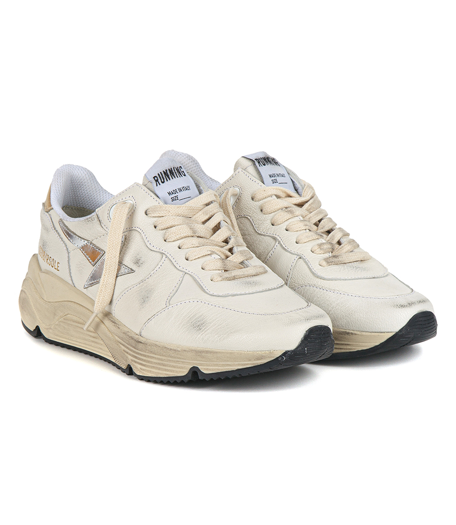 WHITE NAPPA RUNNING SOLE
