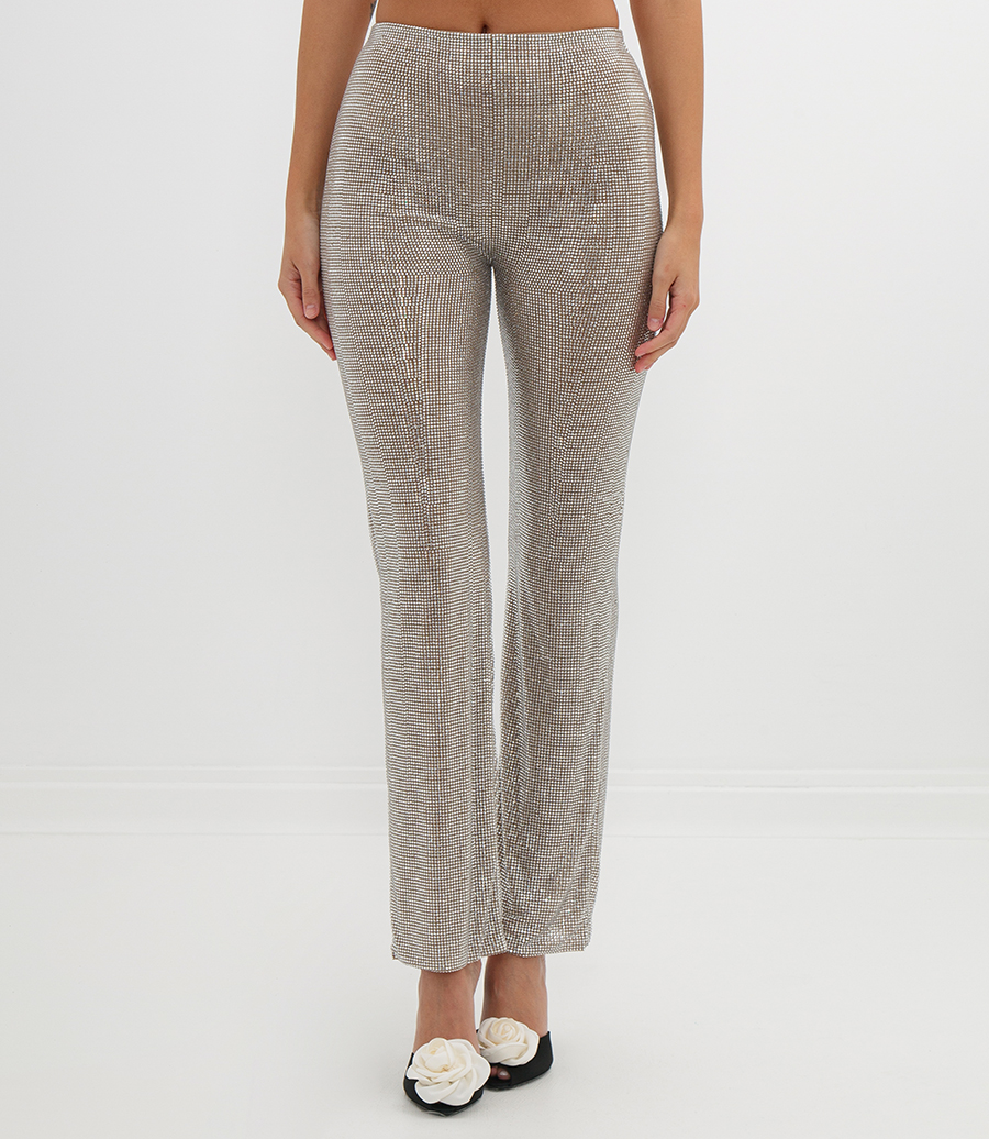 PANTALONE TEMPESTATO DA MICRO STRASS ALL-OVER