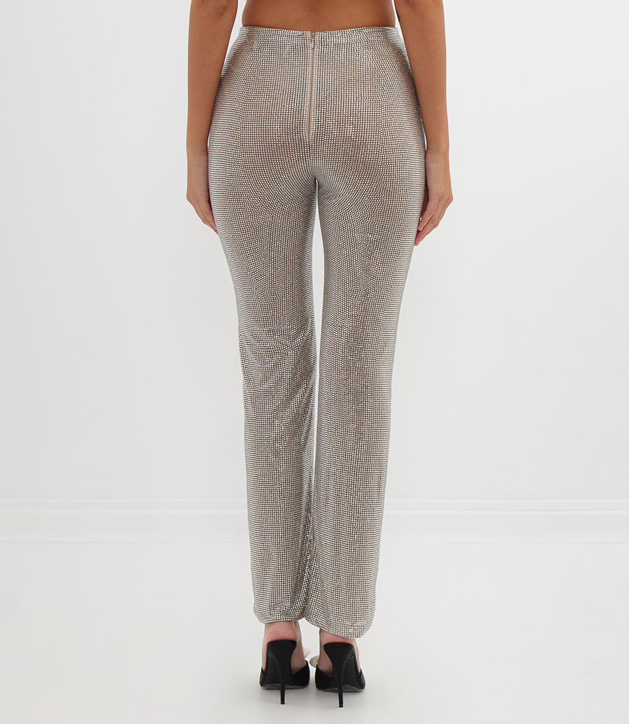 PANTALONE TEMPESTATO DA MICRO STRASS ALL-OVER