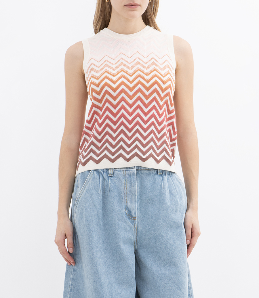 CHEVRON DEGRADE SLEEVLESS TOP