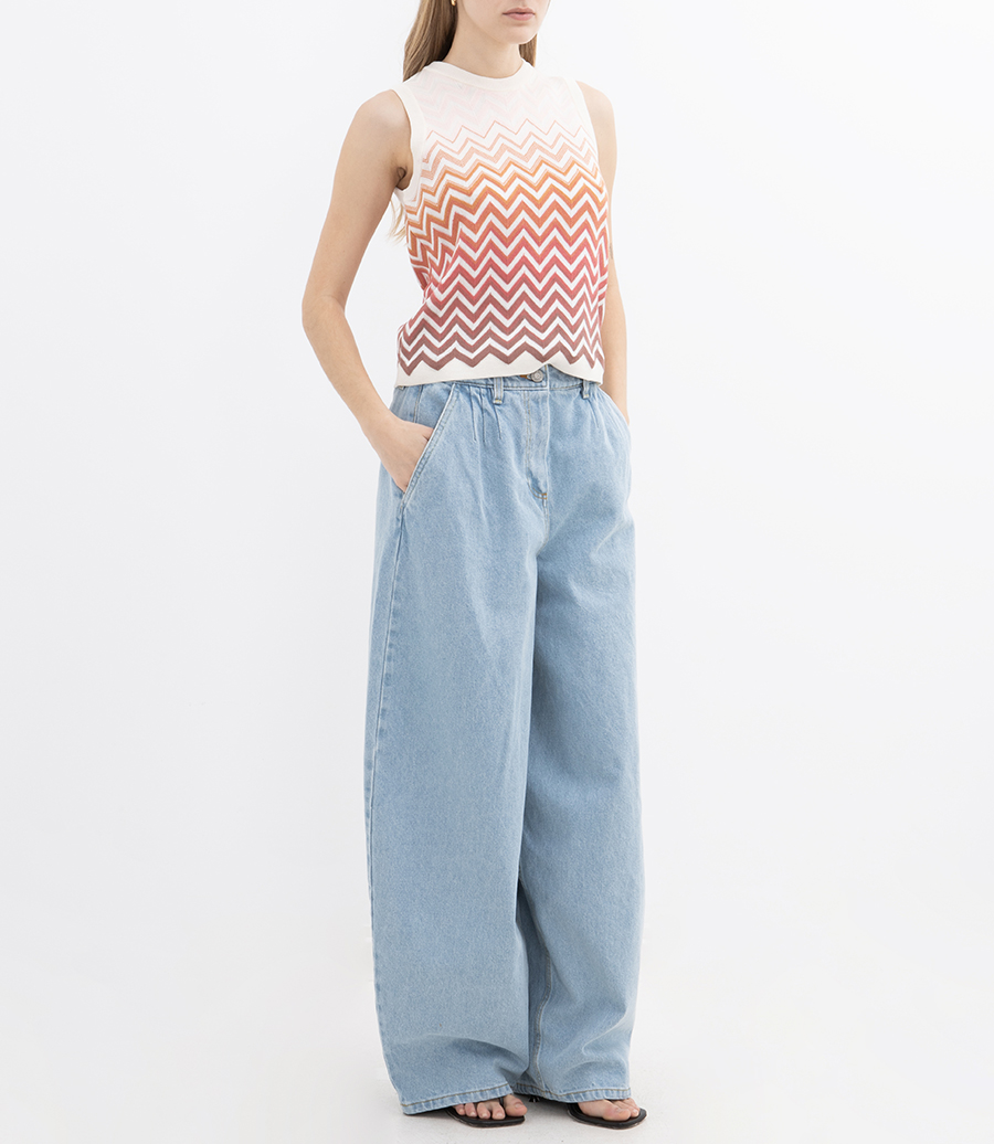 CHEVRON DEGRADE SLEEVLESS TOP