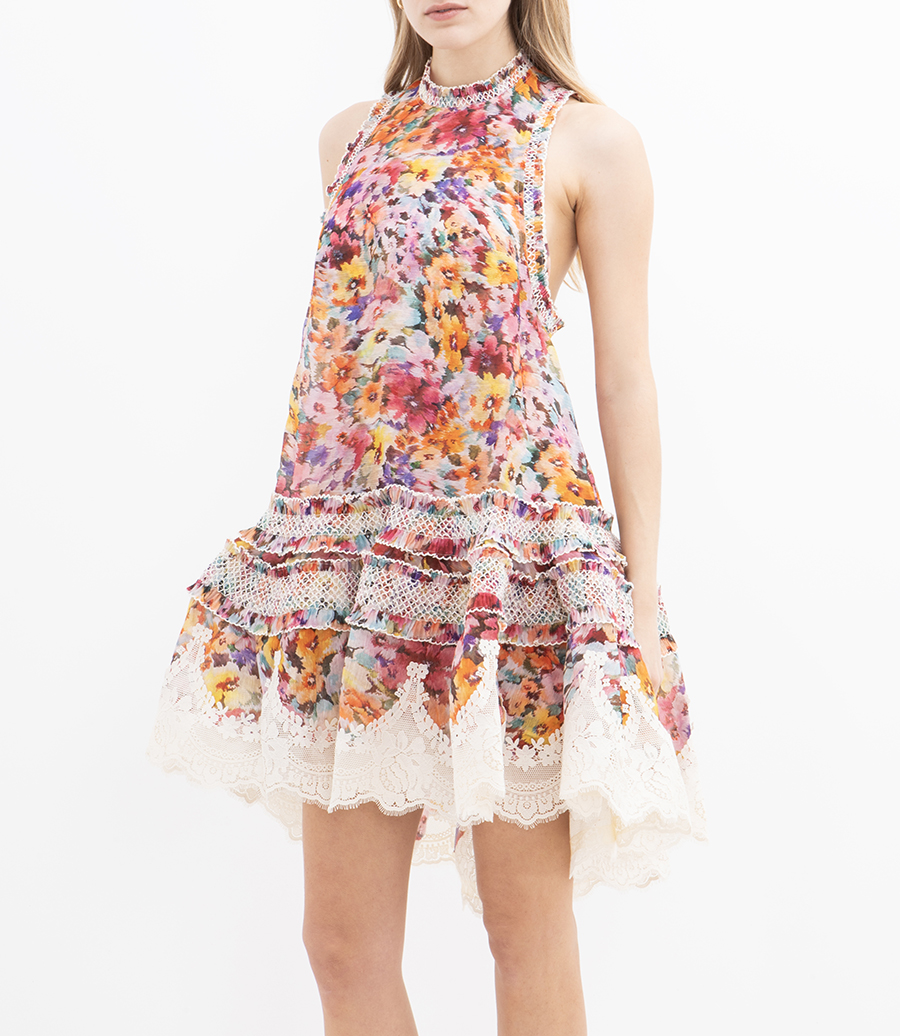 LUNA SHIRRED LANTERN DRESS