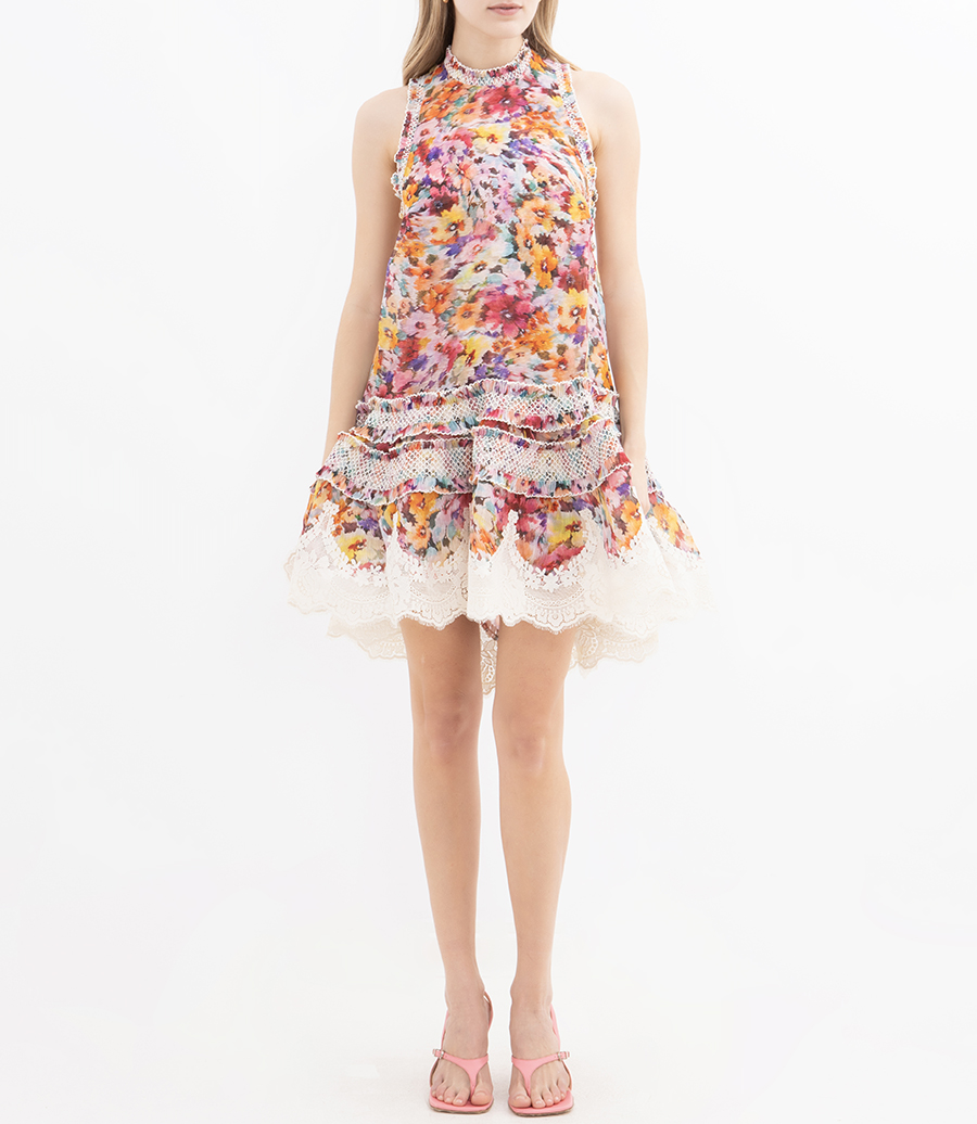 LUNA SHIRRED LANTERN DRESS