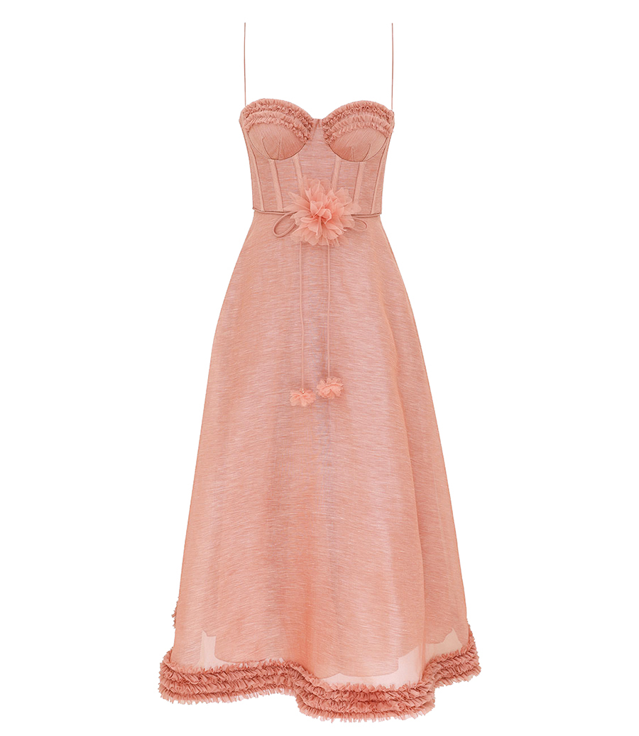 ZIMMERMANN - LUNA RUFFLE MIDI DRESS
