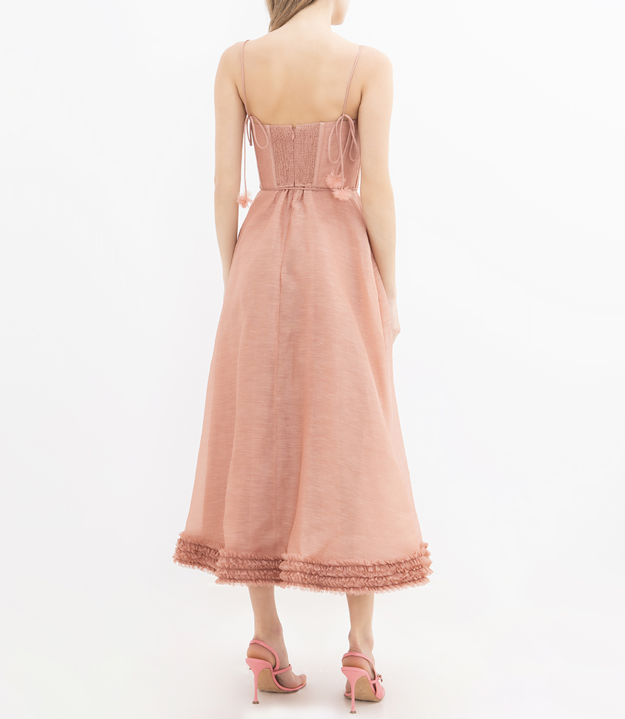 LUNA RUFFLE MIDI DRESS