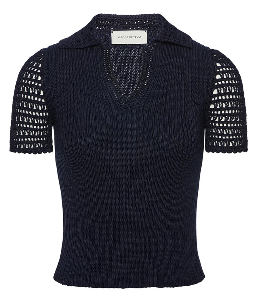 MAGDA BUTRYM - RIBBED POLO TOP