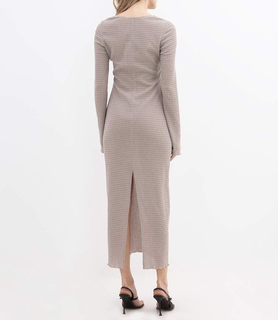 LONG SLEEVE CREPE MAXI DRESS