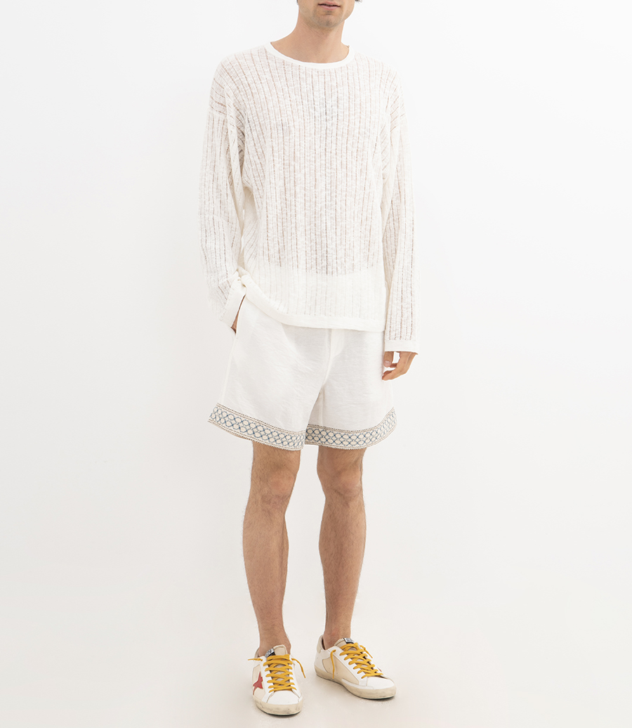POINTELLE KNIT SWEATER
