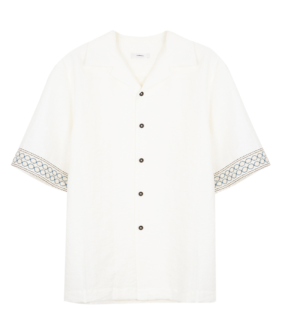 COMMAS - CROCHET TRIM BOWLING SHIRT