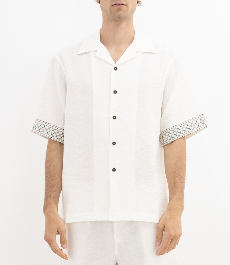 CROCHET TRIM BOWLING SHIRT