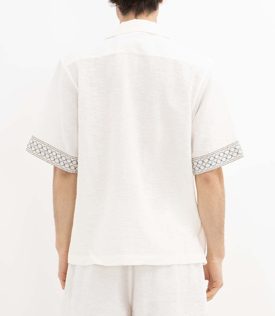 CROCHET TRIM BOWLING SHIRT