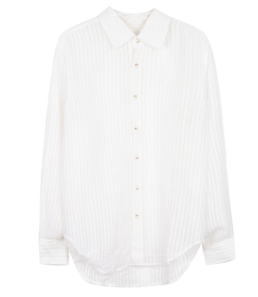 COMMAS - SHEER STRIPE LINEN SHIRT