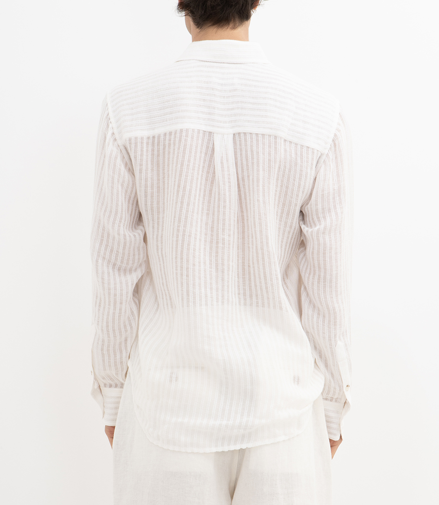 SHEER STRIPE LINEN SHIRT