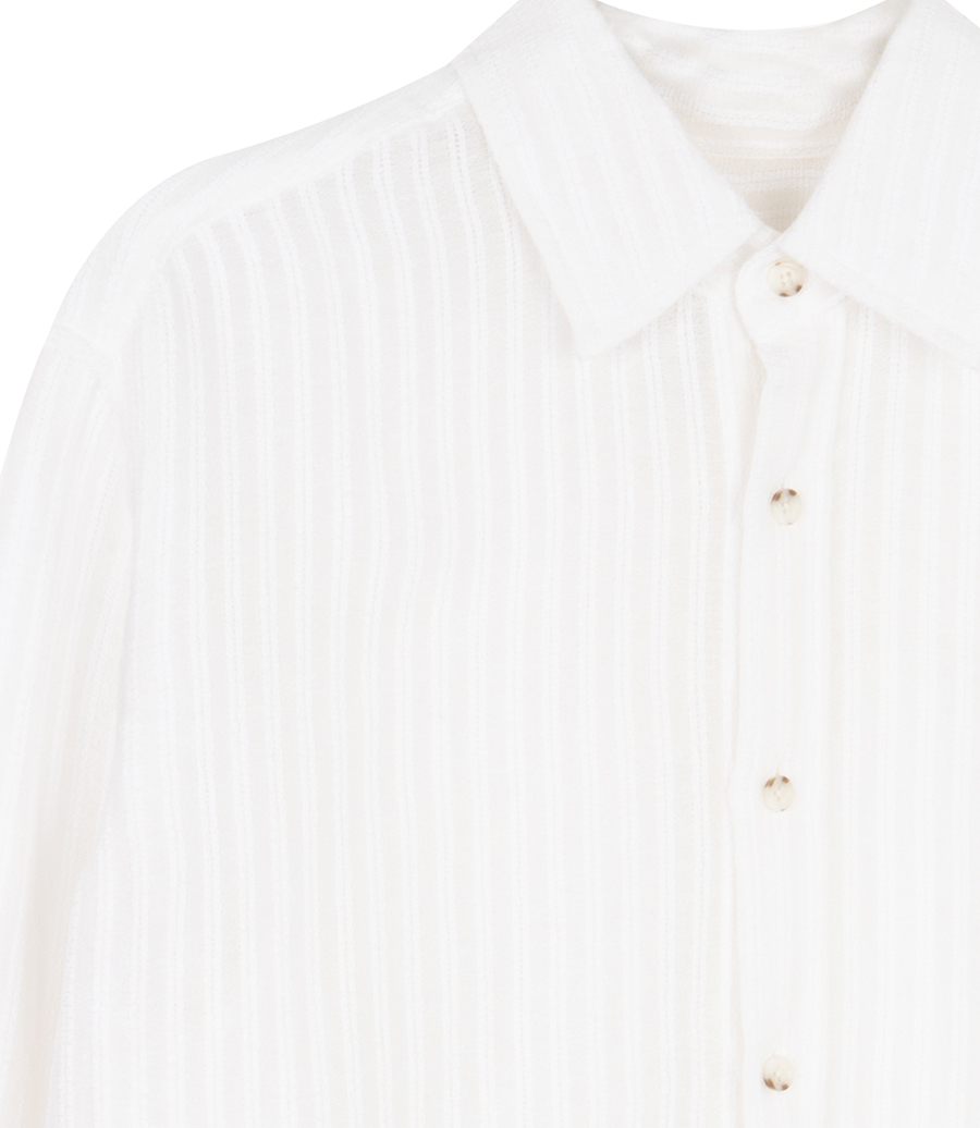 SHEER STRIPE LINEN SHIRT
