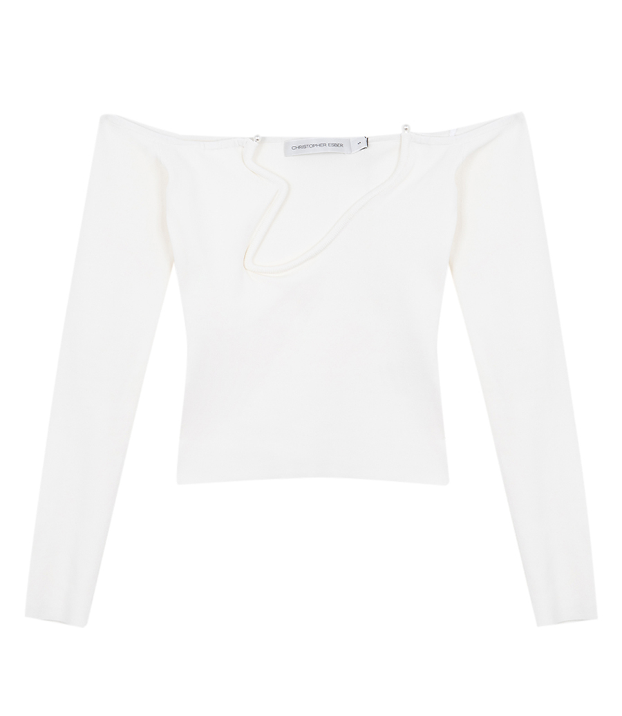 CHRISTOPHER ESBER - ODESSA ARCED KNITTED L/S TOP