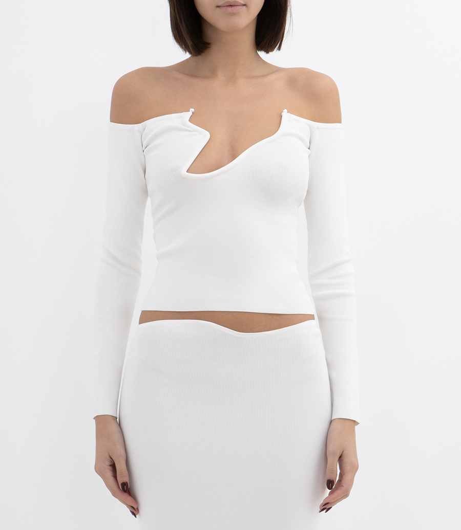ODESSA ARCED KNITTED L/S TOP