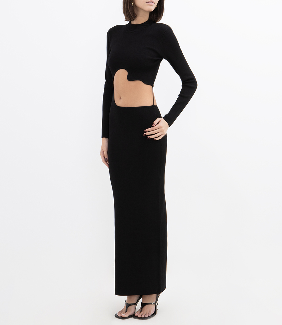 MAPARADITA LATTICE SEPARATION L/S DRESS