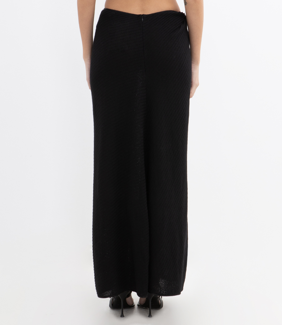 VERTICAL KNIT TWIST SARONG SKIRT
