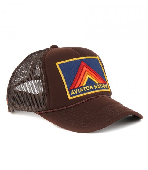 MOUNTAIN STRIPE TRUCKER HAT