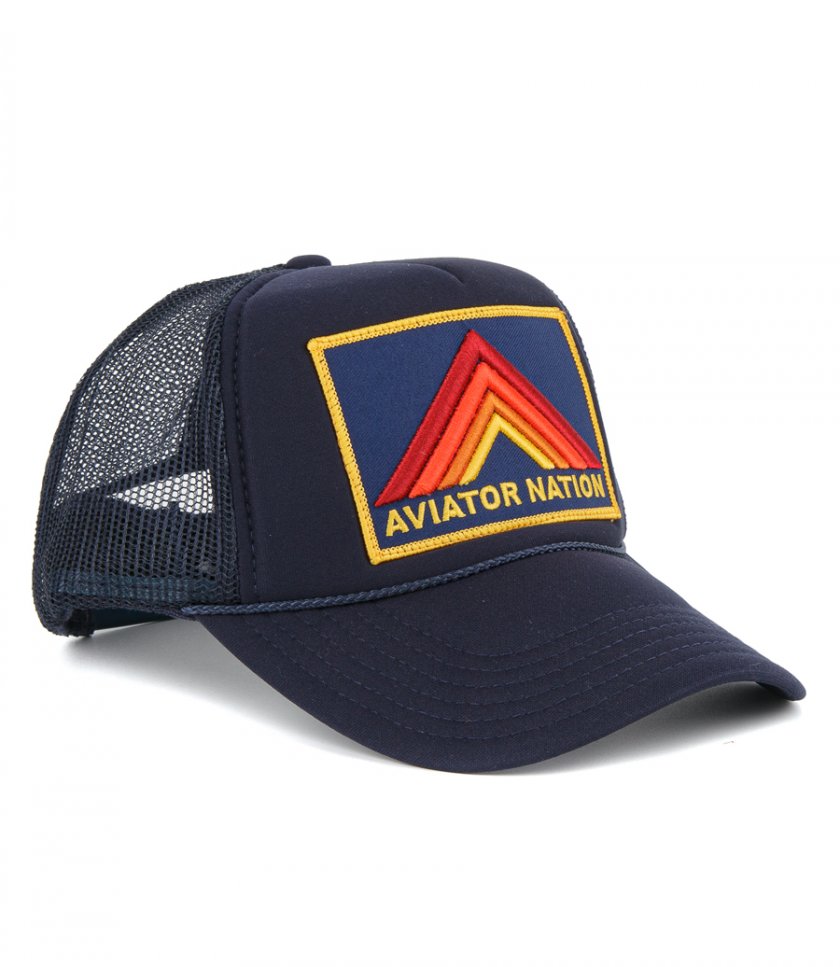 HATS - MOUNTAIN STRIPE TRUCKER HAT